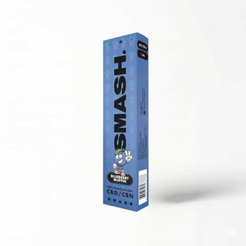 Blaue Verpackung von einer CBD Vape von SMASH